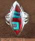 Silver Multicolor Mother of Pearl Jewelry Ring Size 8-3/4 RS41246